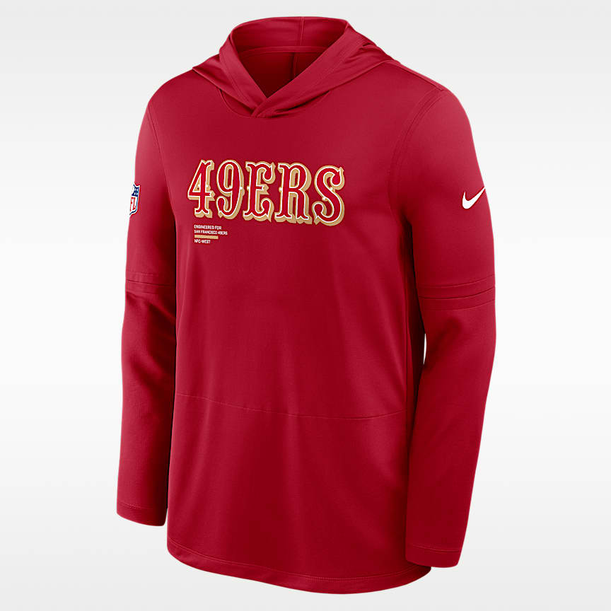 新品　SF 49ers Lサイズ　フーディ アメフト フレンチ・テリー San Francisco 49ers Pure Fury Sideline Men's Nike Dri-FIT NFL Long